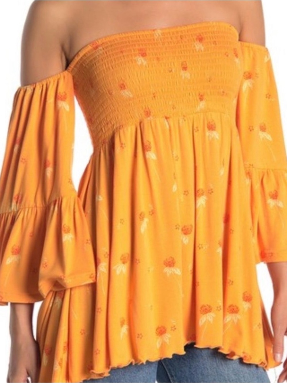 Free people orange top size extra small